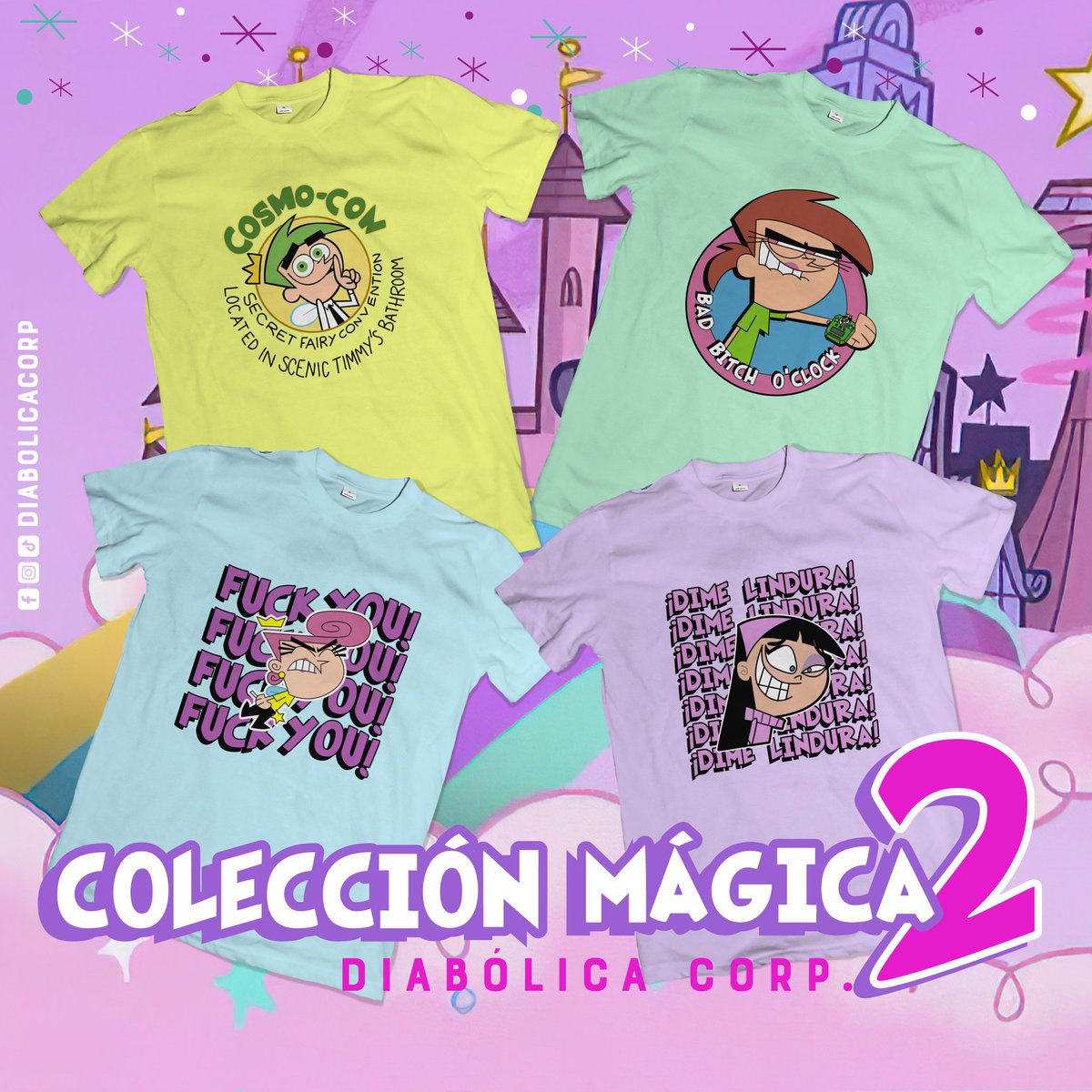 ✨Ya llegó lo nuevo de los Padrinos Mágicos a Diabolica Corp✨ #fairyoddparents #padrinosmagicos #camisetas