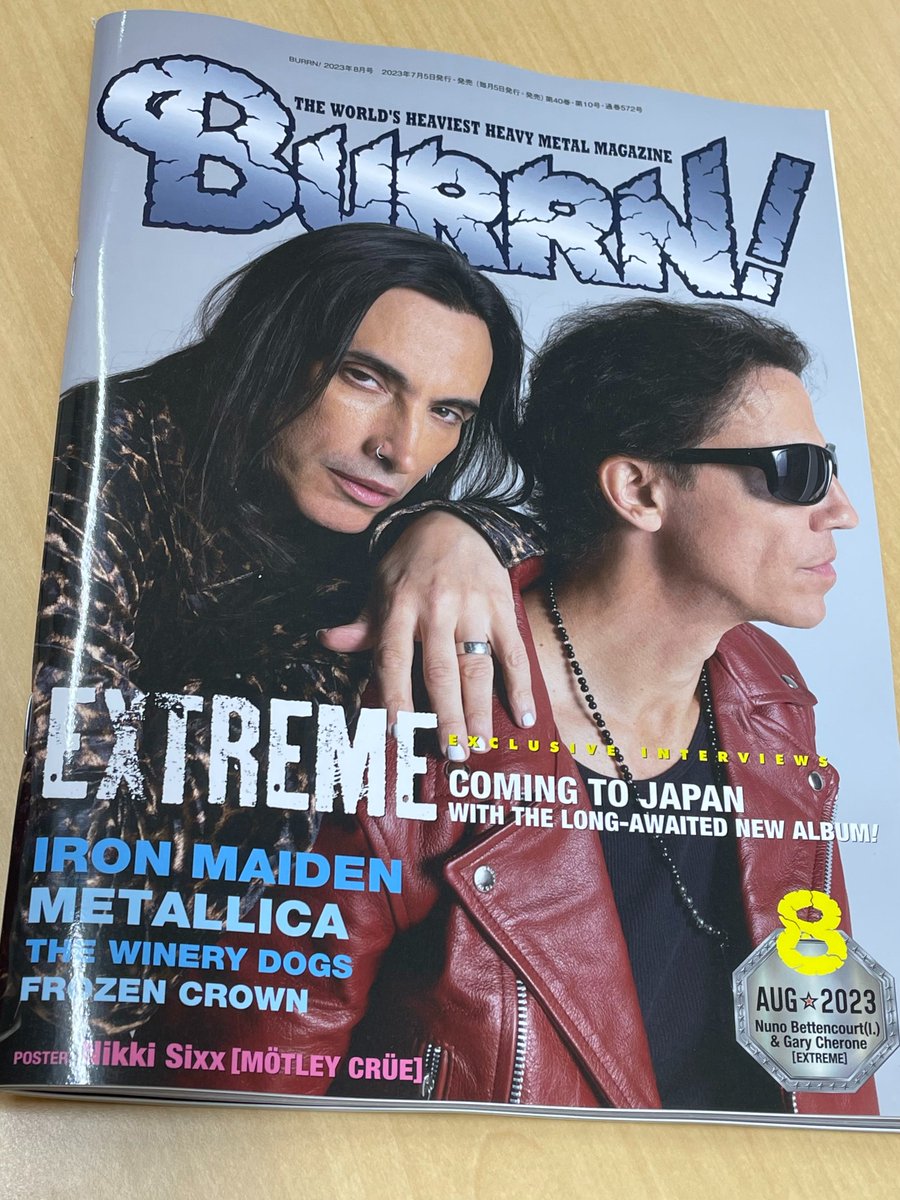 UDO_ArtistsINC's tweet photo. 【#EXTREME / #エクストリーム】
本日発売！！
BURRN! 8月号の表紙＆巻頭にEXTREMEが登場❤️‍🔥
15年ぶりのニューアルバム「SIX」を引っ提げて来日する、メンバー全員の独占個別インタビューが掲載されています📖
https://t.co/d3RVN8Lrre

9月のジャパン・ツアーの詳細はこちら⬇️
https://t.co/RPqJ96rtmy https://t.co/4QAWPr3TAj