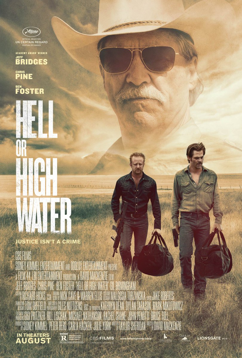 Vista #HellOrHighWater 
Una película sobre ladrones de bancos que es increíblemente relajante sin volverse aburrida, why not. Jeff Bridges y Ben Foster llevan de manera estupenda todo el peso de la trama.