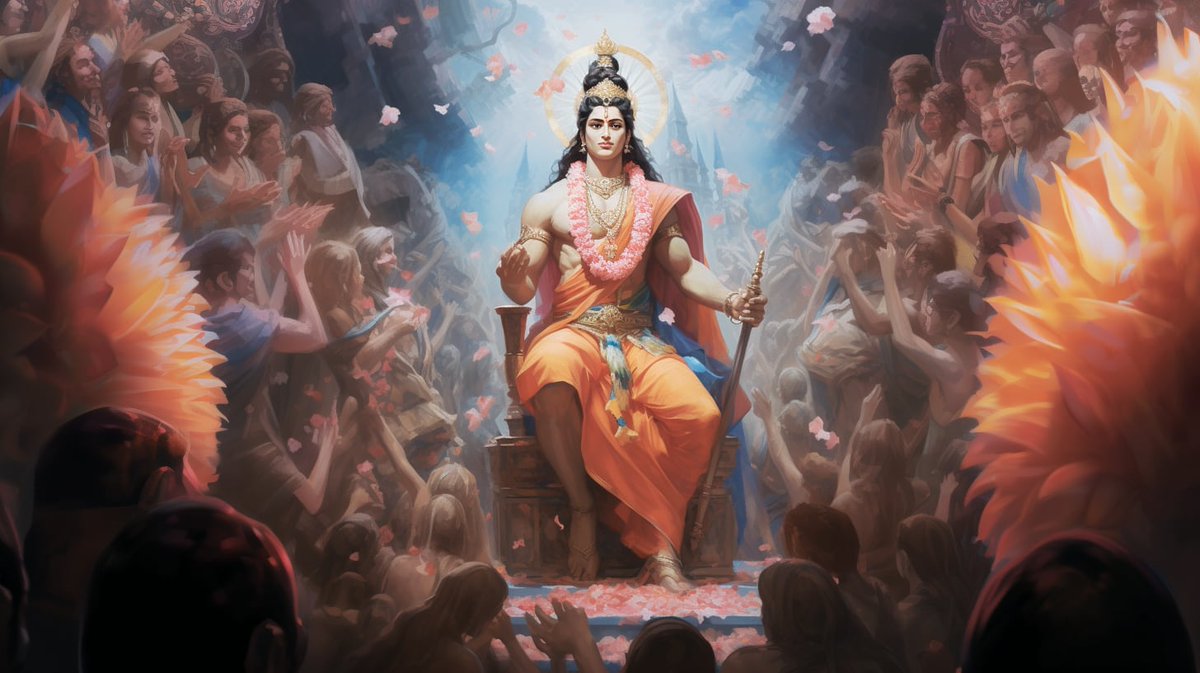StorytimeWala's tweet photo. Bhagwan Ram's leadership offers timeless lessons for modern leaders. His unwavering integrity and empathy highlight the importance of leading by example and understanding diverse perspectives. His life is a testament to the virtues of righteousness and moral conduct. #Ramayana #Leadership

"Leading by Example: The Epitome of Dharma" - Bhagwan Ram's unwavering integrity and empathy in the Ramayana offers timeless lessons for modern leaders.

“Empathy and Compassion: The Key to Understanding Others" & "Decision Making: Balance of Head and Heart" – Bhagwan Ram’s balanced decision-making and deep empathy resonate in today's complex world. His inclusive leadership echoes the power of diverse teams.

"Inclusive Leadership: Embracing Diversity" & "Resilience: The Ability to Withstand Challenges" - Bhagwan Ram's resilience in the face of trials underlines the importance of optimism in crises. His inclusive approach shows the power of diversity.

"Communicating with Clarity: The Power of Eloquence" - As a master communicator, Bhagwan Ram fostered trust and collaboration, underlining the importance of clear communication in leadership. His words were always measured, meaningful, and full of wisdom.

Despite being thousands of years old, the Ramayana continues to inspire by Bhagwan Ram’s leadership principles. Embracing these insights can foster respect, trust, and cooperation, and drive teams towards success. #TimelessWisdom #RamayanaInspires

Longer version: https://t.co/ede8S1WPyI