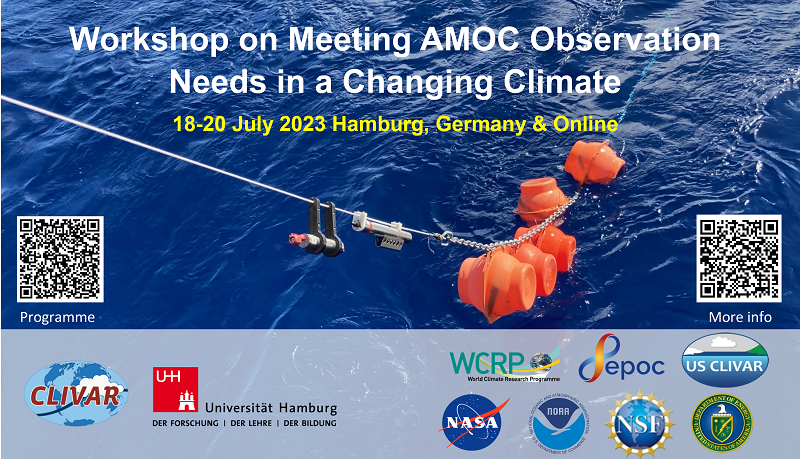 Workshop on Meeting the AMOC Observation Needs in a Chaning Climate is coorganized by @WCRP_CLIVAR AMOC Task Team and EU-Project @EpocProject coordinated @unihh ⏰18-20 July 2023 🏫Universität Hamburg Workshop Programme is available: conferences.uni-hamburg.de/event/316/time…