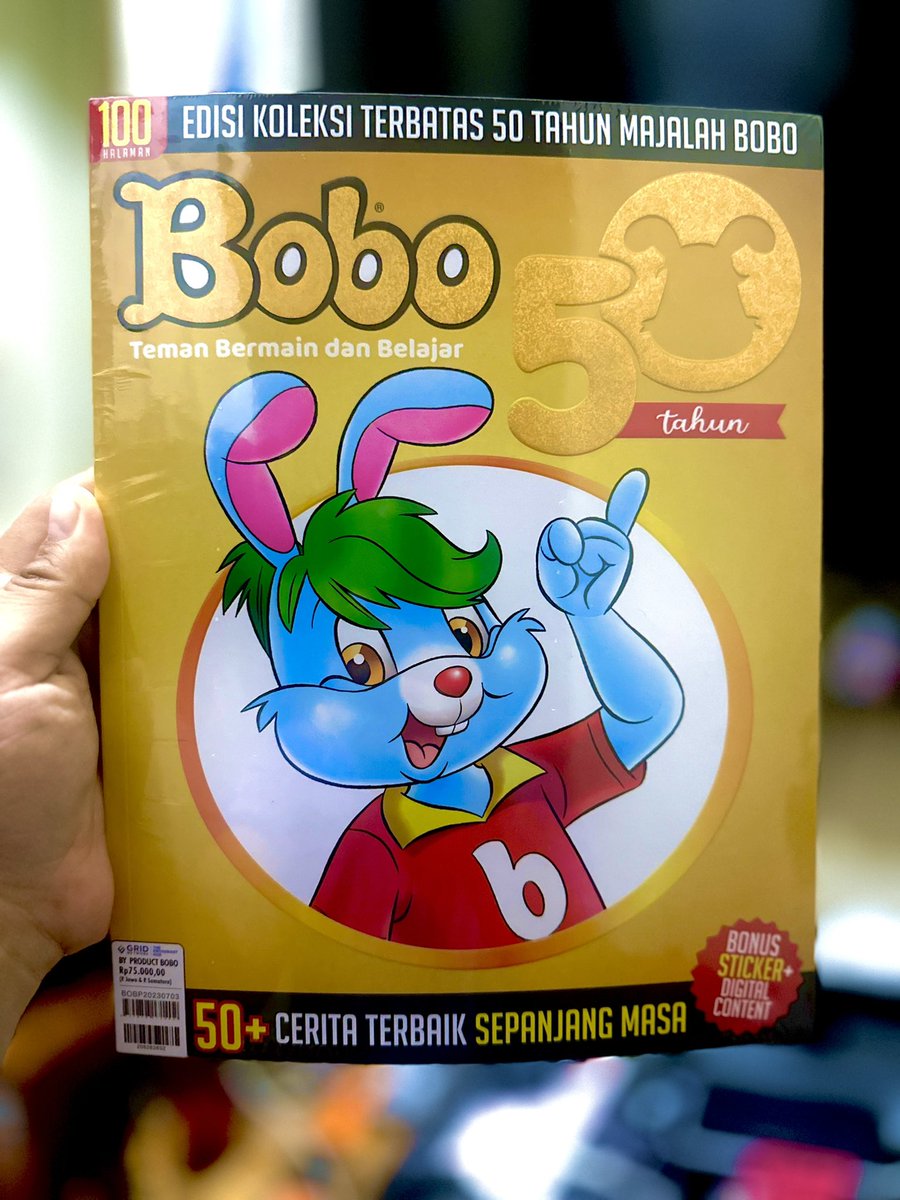 Kalian Sudah Punya? Limited Edition <a href="/majalah_bobo/">majalah_bobo</a> Special 50th Birthday.. Majalah yang Memorable Banget, Menemani Masa Kecil, Remaja Sampai Dewasa.. 
#Bobo #MajalahBobo <a href="/KompasGramedia/">KompasGramedia</a> <a href="/gramediadotcom/">Gramedia.com</a> <a href="/gramedia/">Gramedia</a> #TemanBermainDanBelajar #BoboTemanBermaindanBelajar