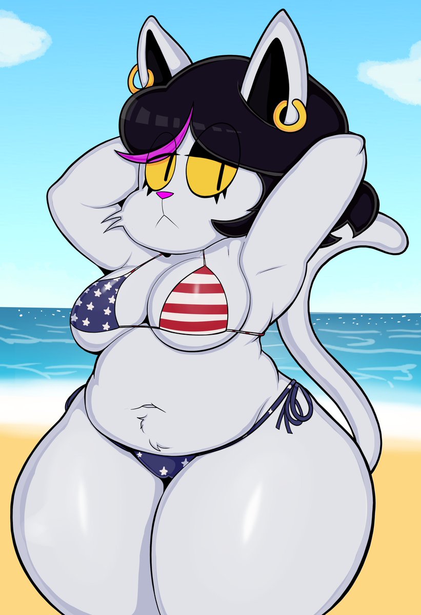 RaiderWolf_'s tweet photo. happy 4th of july with catti! https://t.co/rf7BHFbQPw