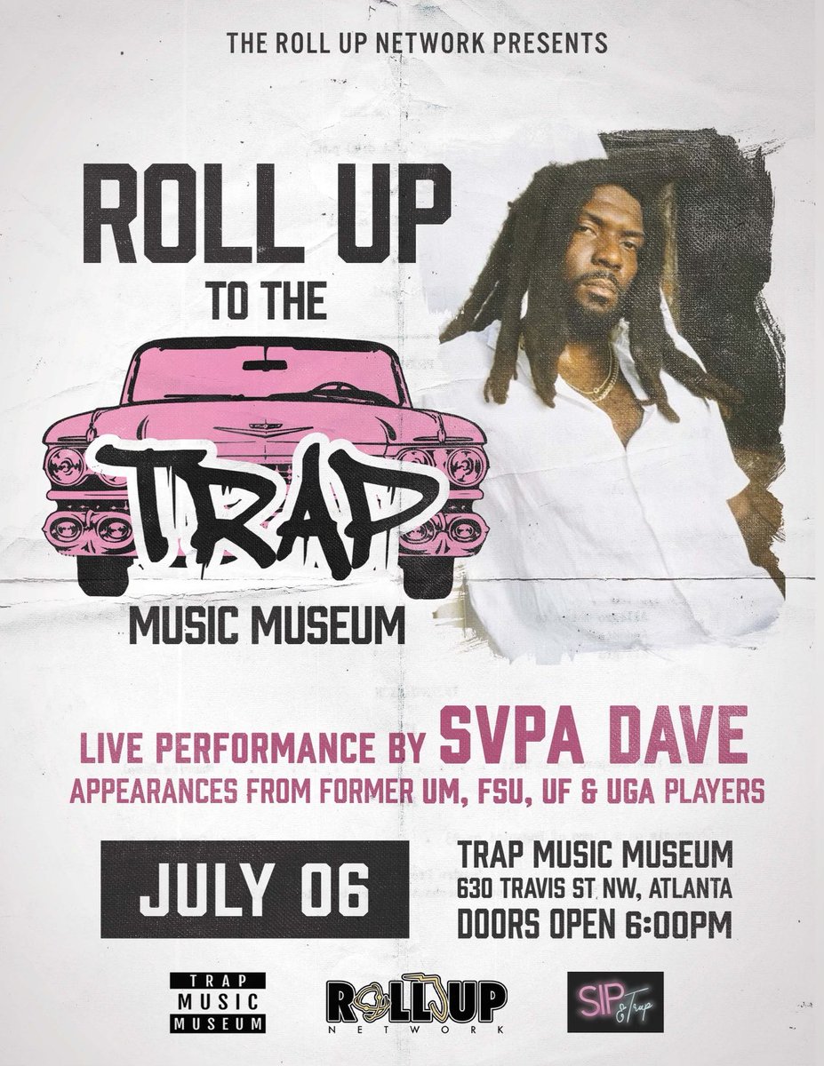 Atlanta, Ga ‼️ I’m performing live this Thursday July-6th at the Trap Museum @trapmusicmuseum We foggin it out 💨, Vibin out the G way 
S/o @Big3RollUp @unklesilk @unklesilkburner @RollUp_Network