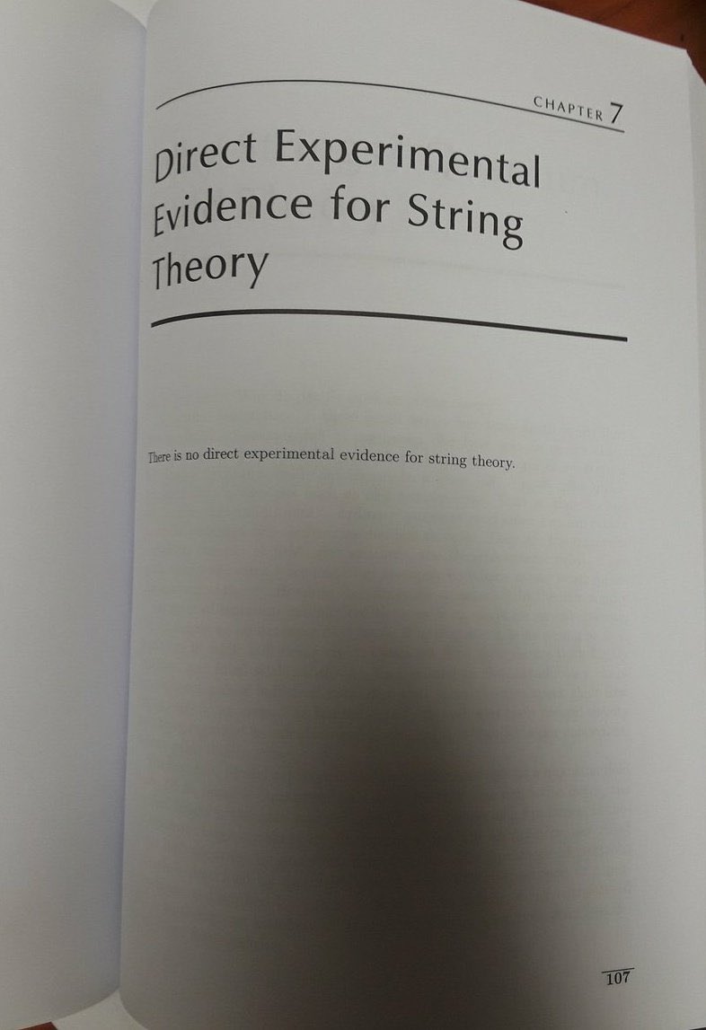 The shortest chapter ever in a Physics book. From 'Why String Theory?' by Joseph Conlon, CRC Press.