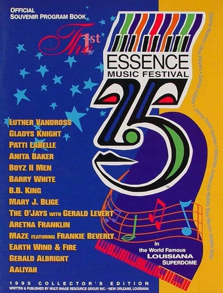 iamMelsmith's tweet photo. The flyer for the 1st Essence Festival in 1995.

Wow. What a legendary line up. https://t.co/hwYK4a6E5n