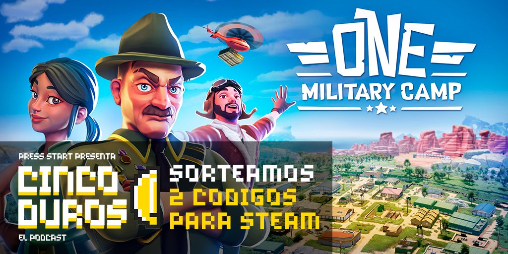 SUPER SORTEO!! 📢 Gana dos codigos para #steam de ONE MILITARY CAMP de <a href="/abylight/">Abylight Studios 🎮 SOMA-CITADELUM-ANOXIA</a> 
¿Como participar?
1⃣ RT
2⃣ Follow <a href="/abylight/">Abylight Studios 🎮 SOMA-CITADELUM-ANOXIA</a> y a <a href="/ikigaiplay/">Creamos nuevas experiencias de jugabilidad</a> 
3⃣ Con quien compartirias el premio y di que te gusta del último capitulo del podcast 🪙CINCO DUROS 
Finaliza 7/7/2023 
<a href="/DeVuego/">DeVuego</a> <a href="/dev_es/">Desarrollo Español de Videojuegos</a>