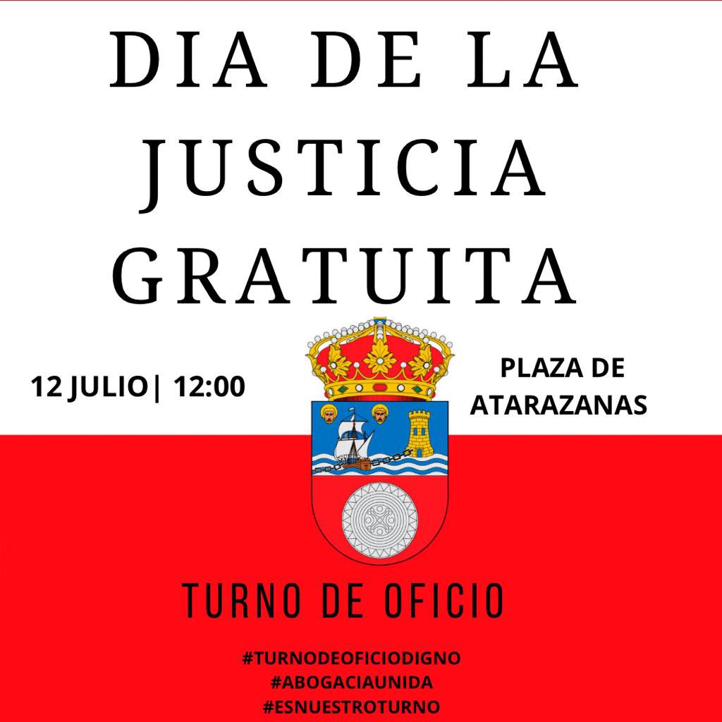 El dia 12 de Julio, día de la justicia gratuita, volvemos a salir a la calle para recordar que la justicia gratuita no puede prestarse a costa del maltrato a los profesionales.