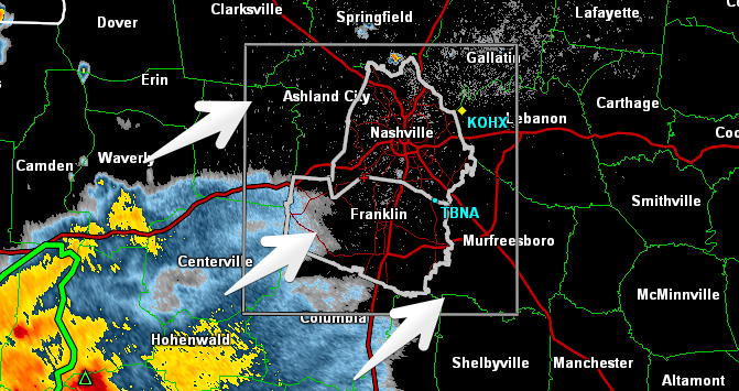 NashSevereWx's tweet image. 950pm. If you're going to light things on fire, I'd start now. Rain inching its way NE.