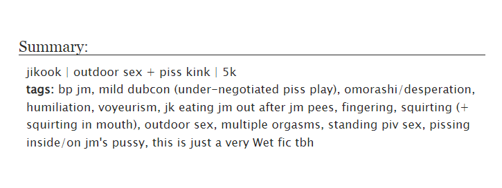 pearImimi's tweet photo. ❥  untitled
❥  🔞kookmin
❥  5000 words
❥  ( cw // watersports ) jimin has to go during a road trip so they make a stop, but jungkook can't hide that he has a certain kink.

💧 https://t.co/vNZVGIWwAO https://t.co/dbO5WBlrnJ