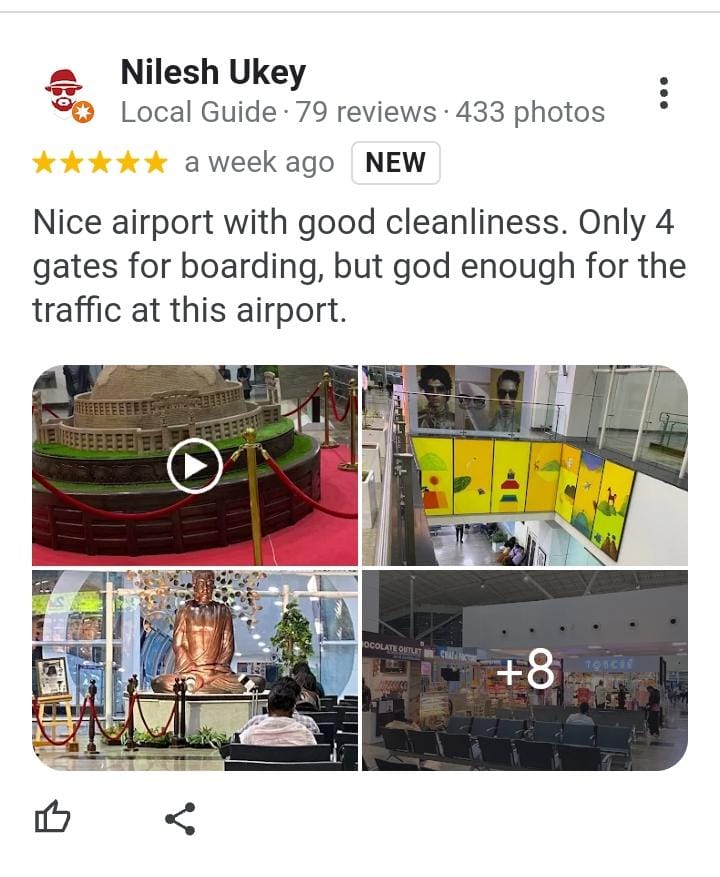aaibplairport's tweet photo. राजाभोज विमानतल, भोपाल से आवागमन करते हुए यात्रियों द्वारा Google reviews के जरिए अपने अनुभव साझा किए गए। राजाभोज विमानतल आप सभी यात्रियों के प्रति आभारी है,इससे  भोपाल विमानतल की टीम को बेहतर कार्य करने का  प्रोत्साहन मिलता है एवं मनोबल बढ़ता है ।
@AAI_Official 
@aairedwr https://t.co/8bD9JO86x2