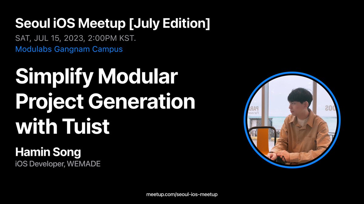 florianldt's tweet image. Talk 1/2 at Seoul iOS Meetup July Edition! 🚀

Join Hamin Song as he unveils the power of @tuistio to simplify modular project generation. 🛠️💡

Don&apos;t miss this knowledge-packed session! RSVP now: meetup.com/seoul-ios-meet…

#SeouliOSMeetup #iOSdevelopment #Tuist