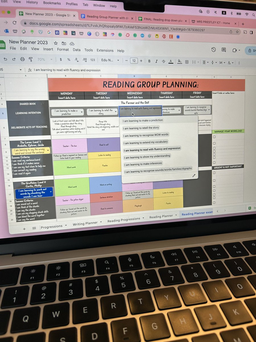 Drop down planners on <a href="/googlesheets/">Google Sheets</a> are my fav at the moment! 🙌🏼

Template on my website! 😉

#teaching #techtools #GoogleEDU #google