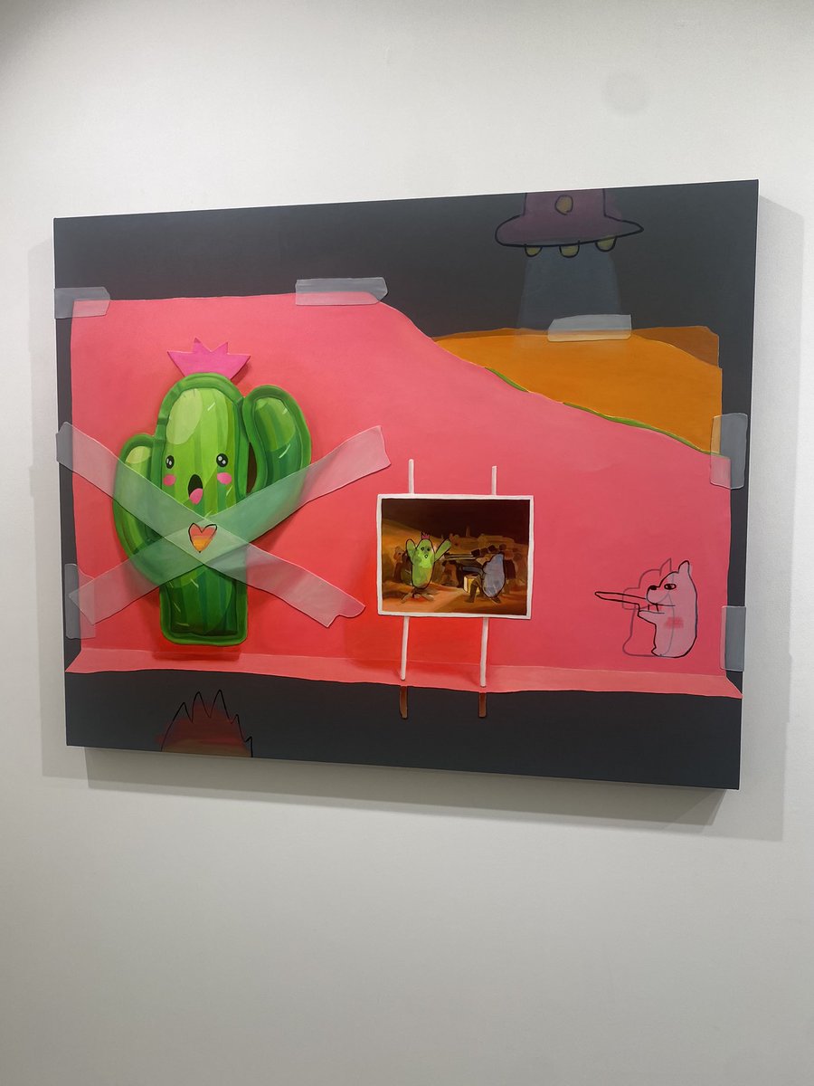 kumakuma09231's tweet photo. 高橋くんの個展㊗️
大学院の時、自分の反対側の壁で描いてて一日中アトリエにいるのに殆ど絵が進まない彼の姿を知ってるから感慨深い https://t.co/ntRon6z2Ef