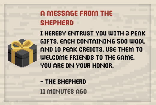 brydisanto's tweet photo. This is awesome — @wolfdotgame spun up a gifting & referral program. Makes onboarding much, much easier.

Each 🎁 comes with 500 $WOOL & 10 Peak Credits, enough to enter 1 Peak Game (win and you'll take home 950 WOOL).

Want 1 to try it out? Hit me up below. Looking to get new players in!

Peak Games return tomorrow at 5PM EST. 🐺🐑

LFG! Thanks Shep!