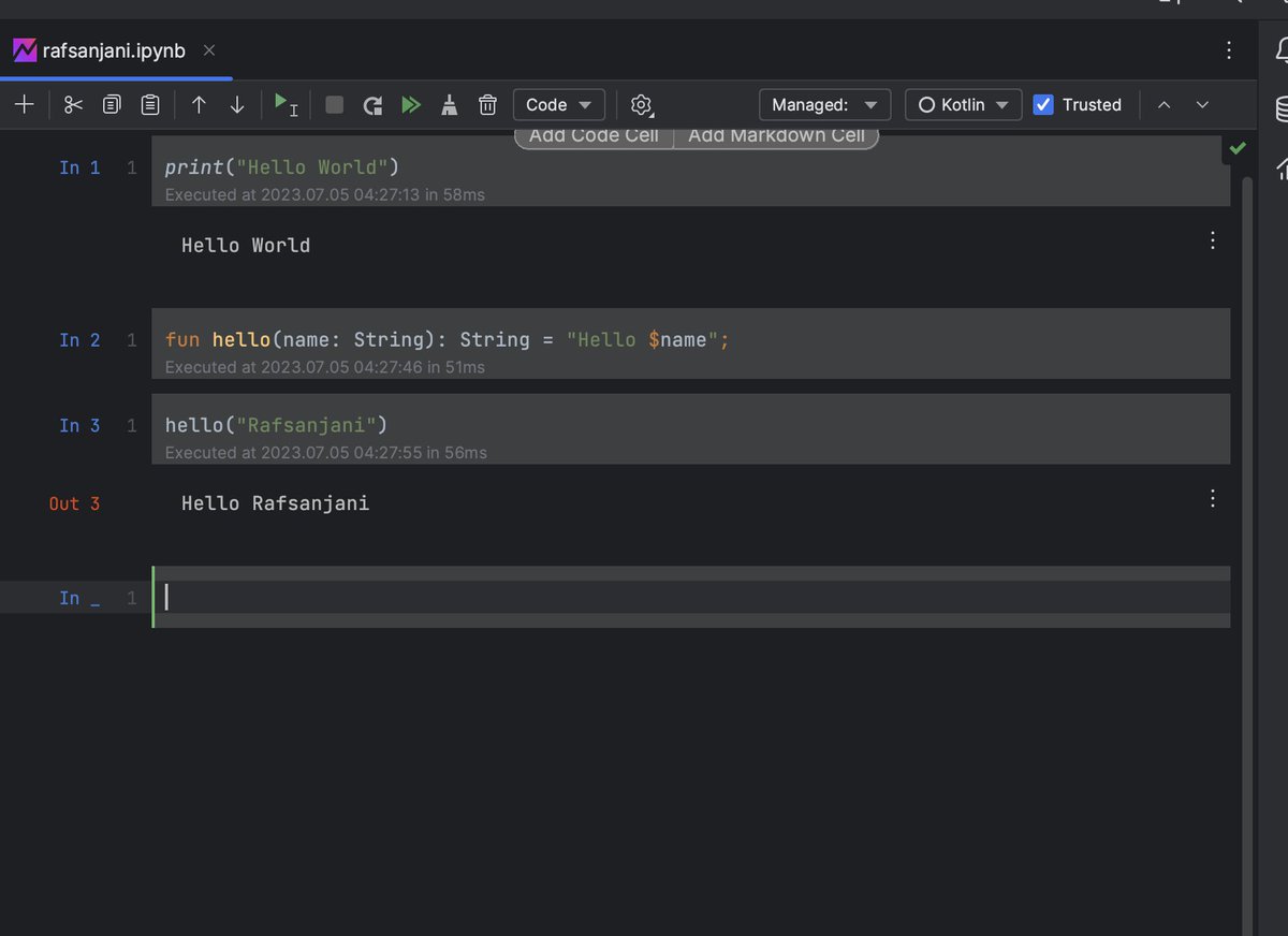 Of course, I had to try Kotlin notebooks. I've always wanted something like this to try out language features and experiment with code.