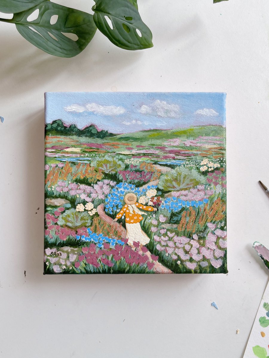 imsycraft's tweet photo. made a new painting 🎨🍃

Girl In Flower Garden
acrylic on canvas 
15.3cmx15.3cm https://t.co/w8uymewfJd