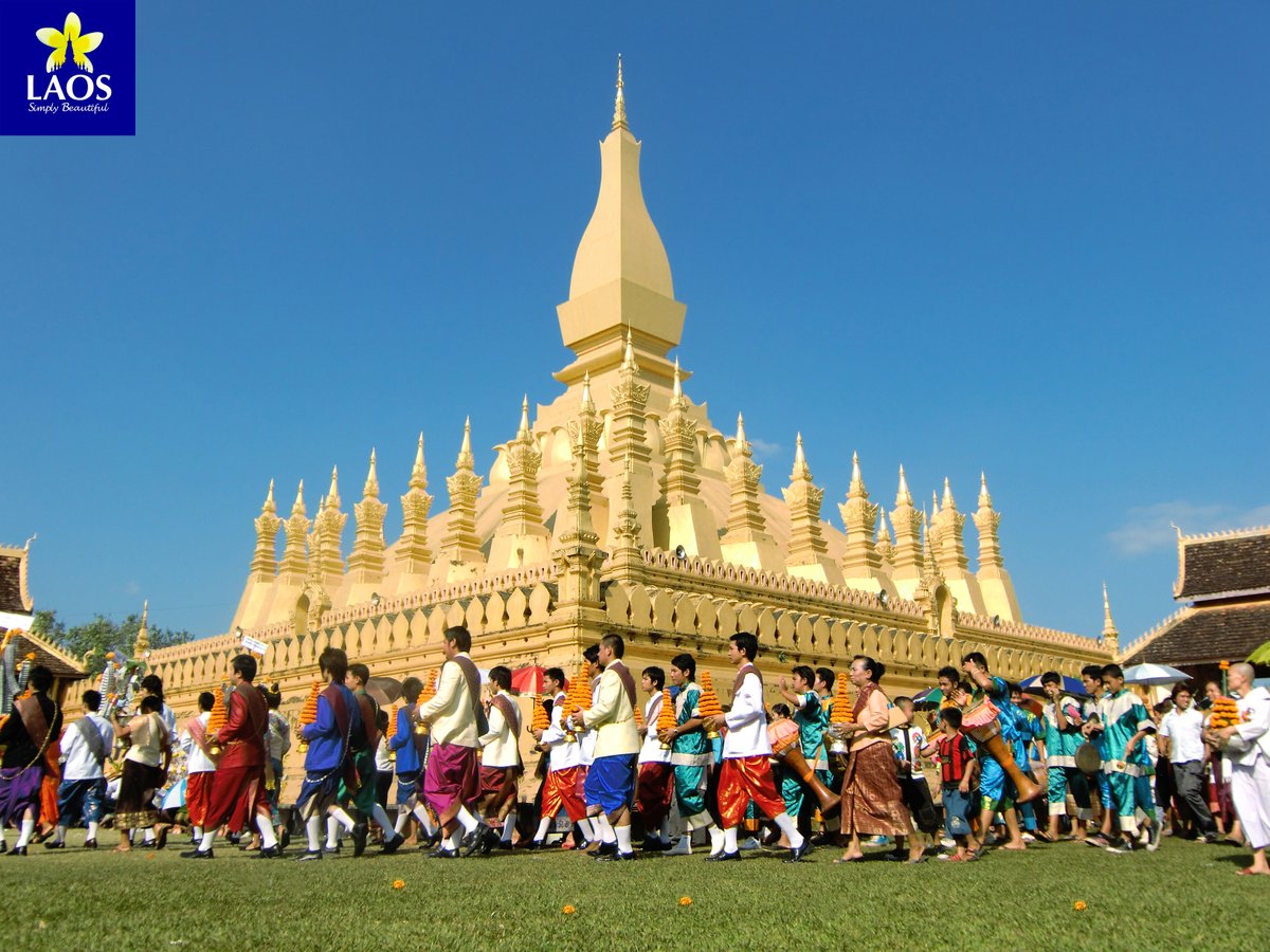 Laos Simply Beautiful on Twitter: "That Luang Festival During the full