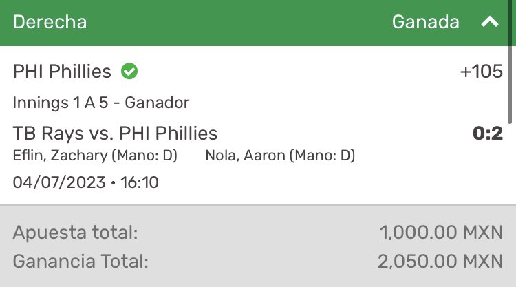 NaniLRE's tweet photo. Se jugó y se ganó ‼️‼️

Brutal lo que hicimos hoy 👨🏻‍🍳🚶

Phillies F5 ✅
Cubs ML ✅
Under 8 tigers vs a’s ✅
Blue Jays ML ✅

Nationals ML ❌

Dale ❤️+RT+❤️

ATENTOS A MI SIGUIENTE TUIT… 🇰🇷⚾️ https://t.co/f1xnqToLU2