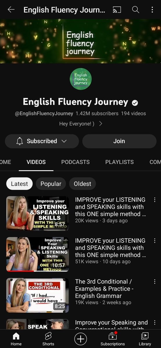 Apa channel YouTube favorite kamu buat belajar bahasa Inggris?

Me: Linguamarina &amp; English Fluency Journey 👐