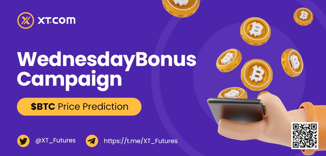 🌟XT #WednesdayBonus Campaign🌟

🤑BTC Price Prediction!
👉What will the price of #BTC  be on July 8th, 10:00 (UTC)?

1⃣Follow, rt & tag 3
2⃣Drop your guess below
3⃣Reply hashtag #XTexchange
4⃣Join t.me/XT_Futures

5 winners to share 50 #USDT
72h limited

#Airdrop #Crypto