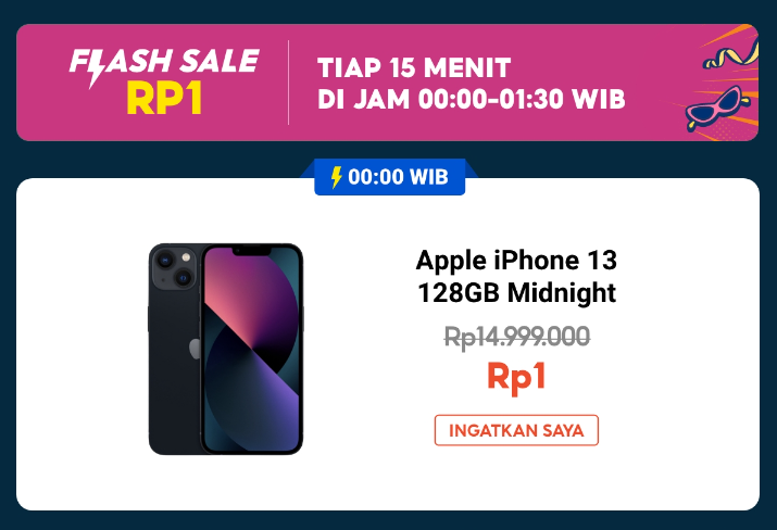 ShopeeID's tweet photo. ✨ DAPETIN iPHONE 13 RP1 📷 

Jangan lewatkan FLASH SALE 7 Juli 2023, pukul 00.00 WIB.  Pasang reminder kamu di sini: https://t.co/xEKYCzfbdY https://t.co/WhfI39Przu