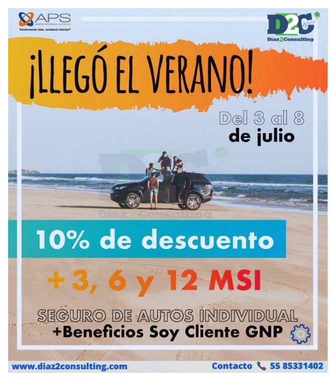 diaz2consulting's tweet photo. El Verano llegó, conduce seguro y libre de preocupaciones garantizando tu tranquilidad y la de tus seres queridos contra los principales riesgos a los que están expuestos...
#D2CENTuAuto #seguros #auto #patrimonio #riesgos #accidentes #robos #protección #tranquilidad #seguridad https://t.co/f7xOllfPd9