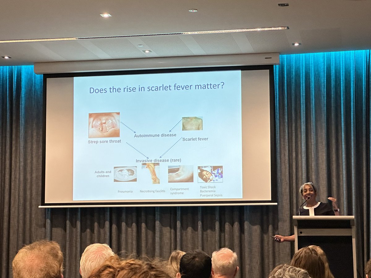 neil_gow's tweet image. Fascinating forensic dissection by Shiranee Sriskandan @Grampospath about the mechanisms driving spikes and subsequent proliferation of Group A Streptococcus in 2014, 2016, 2018 and 2022 in Scarlet fever and invasive disease due to the M1-U.K. strains. @AUSSOCMIC  #2023asm.