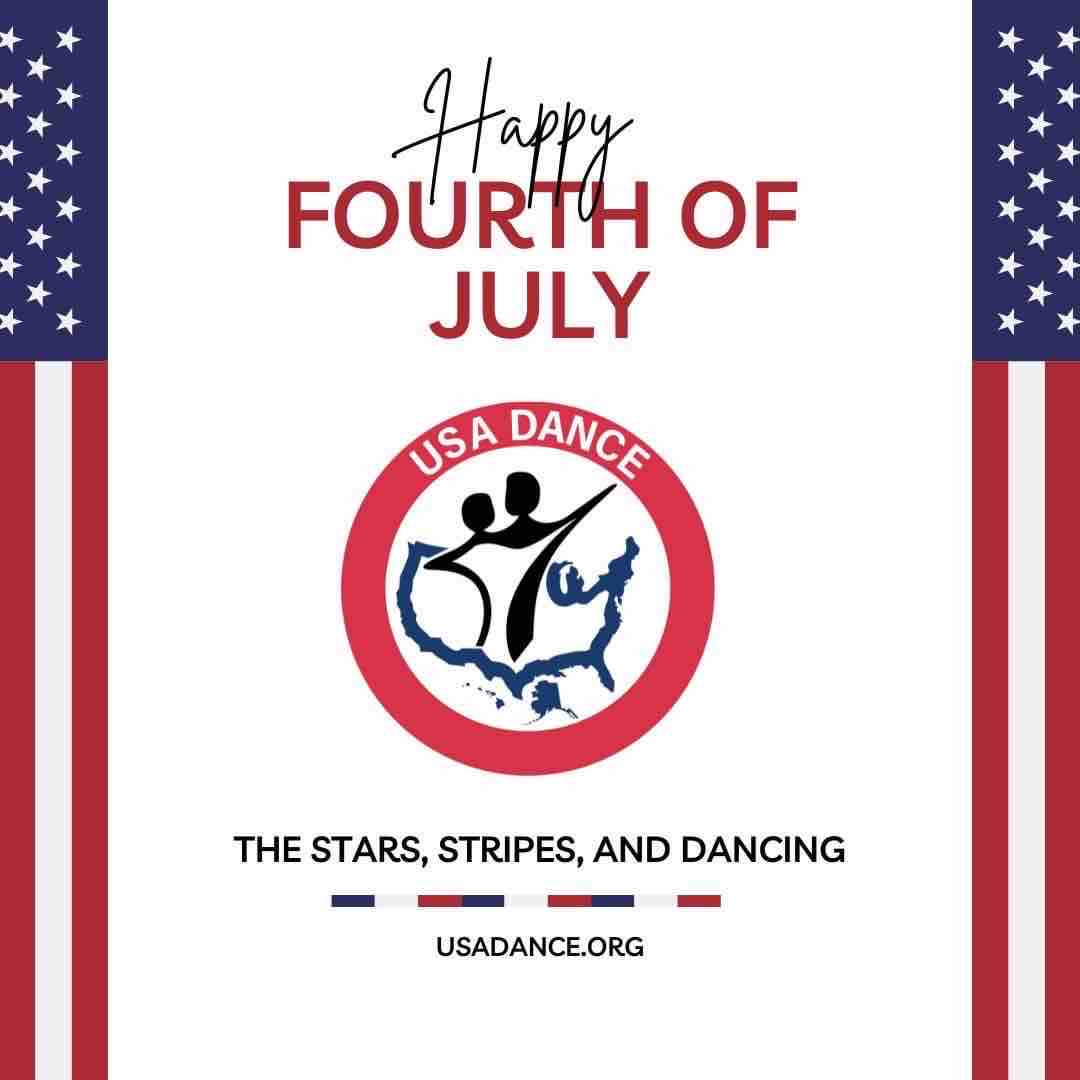 usadanceinc's tweet photo. USA Dance would like wish you and yours a very happy fourth of July and a day full of fun as you celebrate our nation’s birthday. Happy Independence Day &amp; Keep Dancing! https://t.co/TYzHfDOqmP