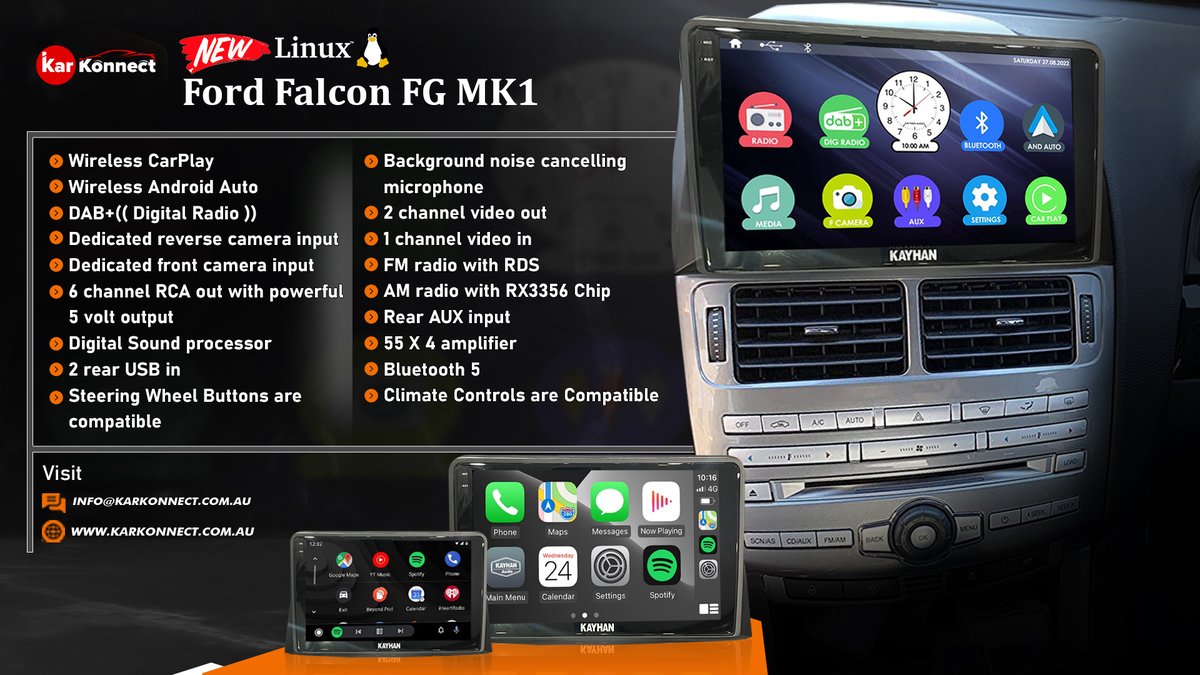 Kar_Konnect's tweet photo. FORD FALCON  FG MK1  |  HEADUNIT WITH CARPLAY Attention FORD FALCON owners!
.
#Ford #Falcon #HEADUNIT #carplay #audios 
#AmplifiersAustralia #HeadUnitAustralia
#CarAudioAccessories #SoundQuality https://t.co/5GekyVdTgY