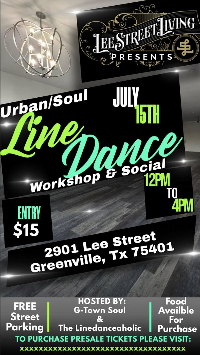 Time To Dance in Greenville, Texas!! 
<a href="/GreenvilleTX/">City of Greenville</a>  <a href="/theashenrosepub/">The Ashen Rose Pub</a>  <a href="/LeeStreetLiving/">Lee Street Living</a> <a href="/krazylotzgtx/">Krazy Lotz Greenville</a> <a href="/ShowtimeGMA/">Municipal Auditorium</a> @friendsofmainstreet @downtownGreenville #Greenvilletexas <a href="/SoulPatrolNT/">Soul Patrol NT</a> #linedancinginGreenvilleTexas