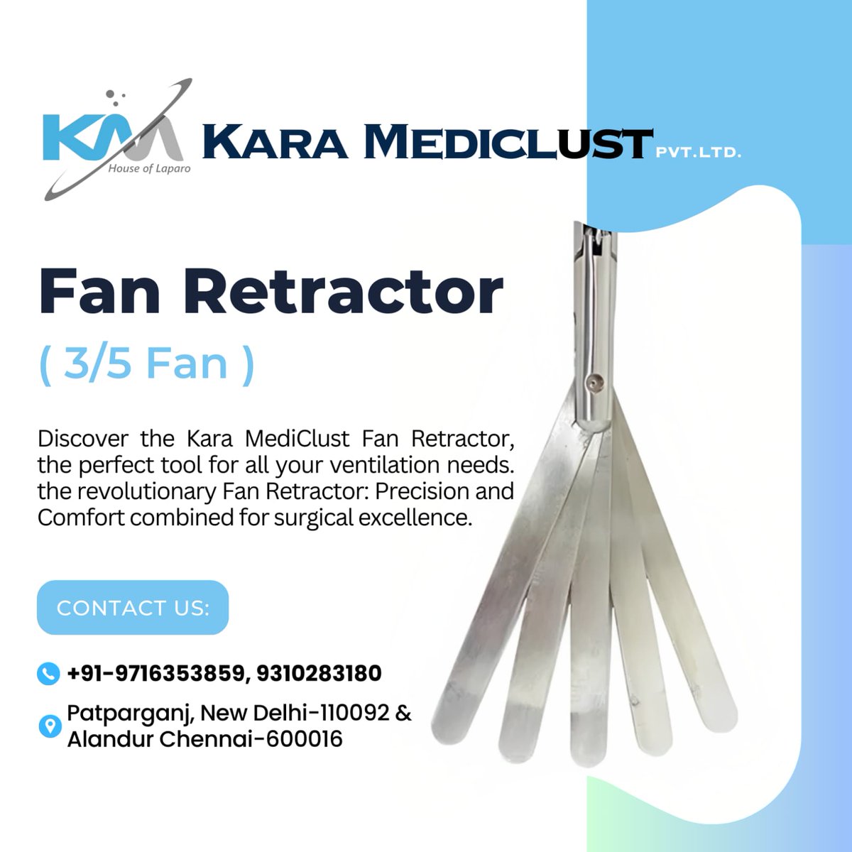 Experience precision and durability with Fan Retractor instruments from Kara Mediclust. Trust in their expertise and enhance your surgical procedures today. Shop now! 

#surgicaltools #healthcareproducts
#karamediclust 
#medicalinstruments
#storm #doctors #hospitals