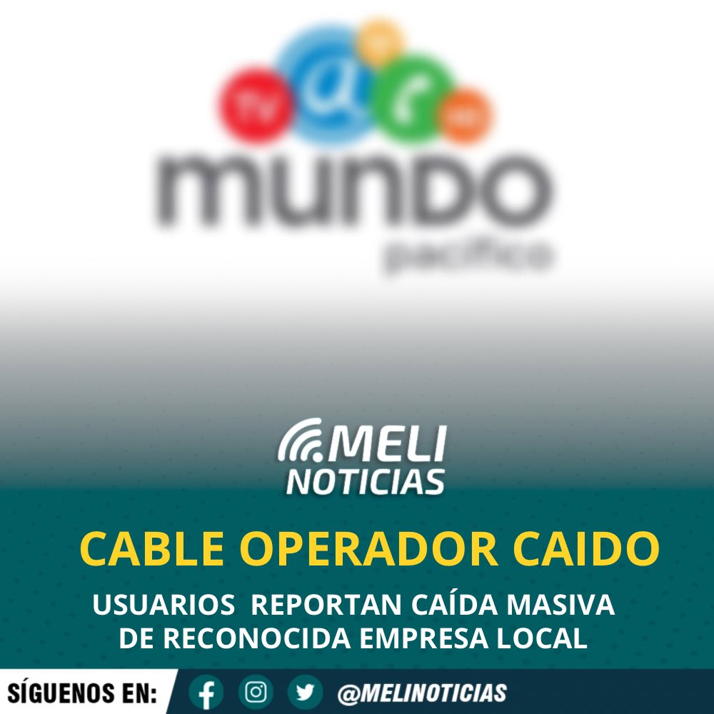 ☝️Usuarios reportan caída de cable operador MUNDO PACIFICO ¿Tu estas con problemas? #Comenta ‼️
#MundoPacifico <a href="/talamipueblo/">Talagante Mi Pueblo</a> 
#SiempreContigo