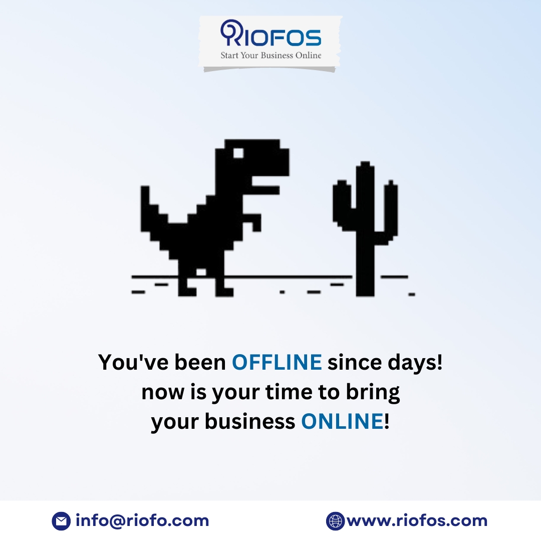 You've been OFFLINE since days!
now is your time to bring
your business ONLINE!

#TechSolutions #DigitalTransformation #Innovation #TechnologyExperts #ITConsulting #Cybersecurity #CloudComputing #DataAnalytics #TechSupport #SoftwareDevelopment #ITInfrastructure #Riofos