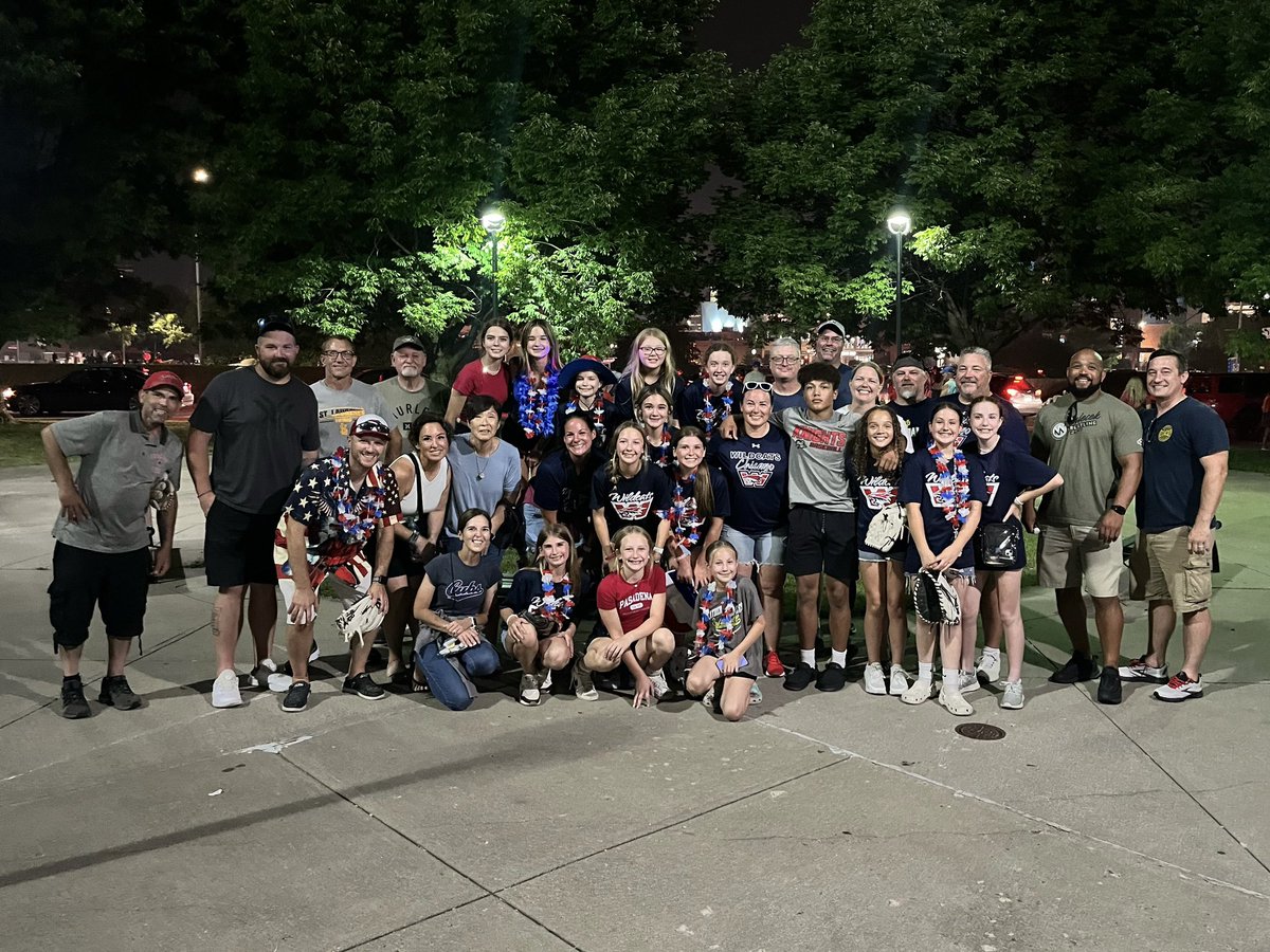 WildcatsChiJR's tweet photo. Made it to Des Moines for Nationals a day early to enjoy time as a team! Iowa Cubs Baseball &amp; 4th of July fireworks made for a great night! 🇺🇸🎇 https://t.co/KFTJ7Y5xNK