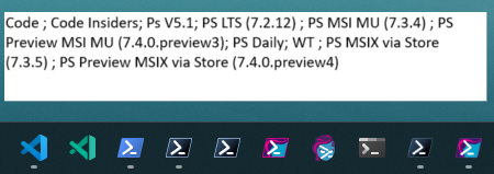 PowerShell Versions on Windows Taskbar