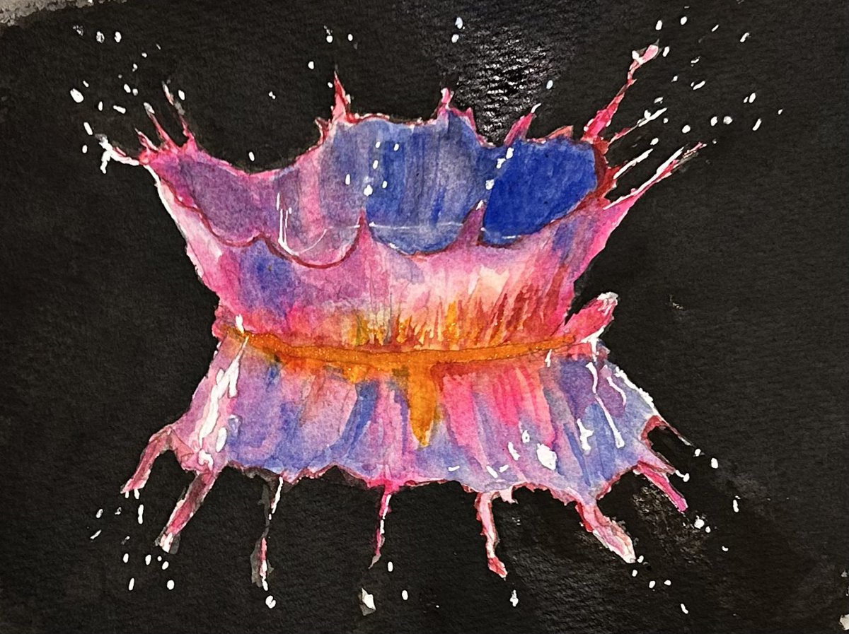 Day 4 Prompt, “Burst” 10x8” watercolour on Saunders Waterford rough paper from a ref photo by ZoomNL I used  Higgins black ink for the background.
#worldwatercolormonth