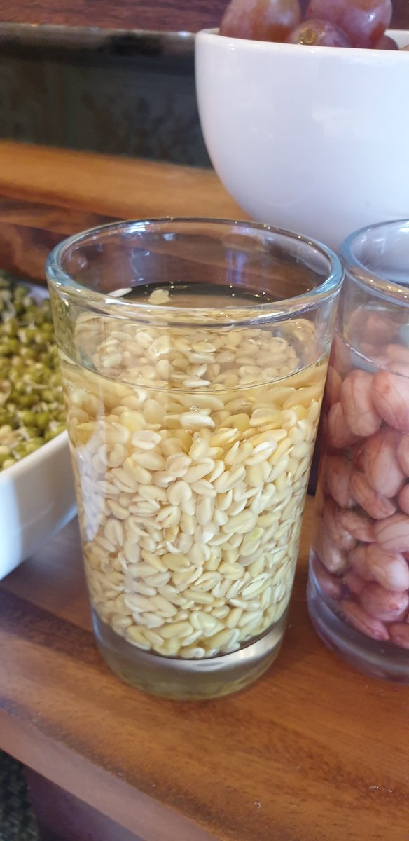 ujjwalabaxi's tweet image. 3 reasons why #soaking #methi (#fenugreek) seeds is essential
1. Enhanced Nutrient Absorption: Soaking breaks down complex carbohydrates, proteins, #fibers, which improves the bioavailability of nutrients in the seeds &amp;amp; make them more absorbable. 
#guthealth #digestion #Diet