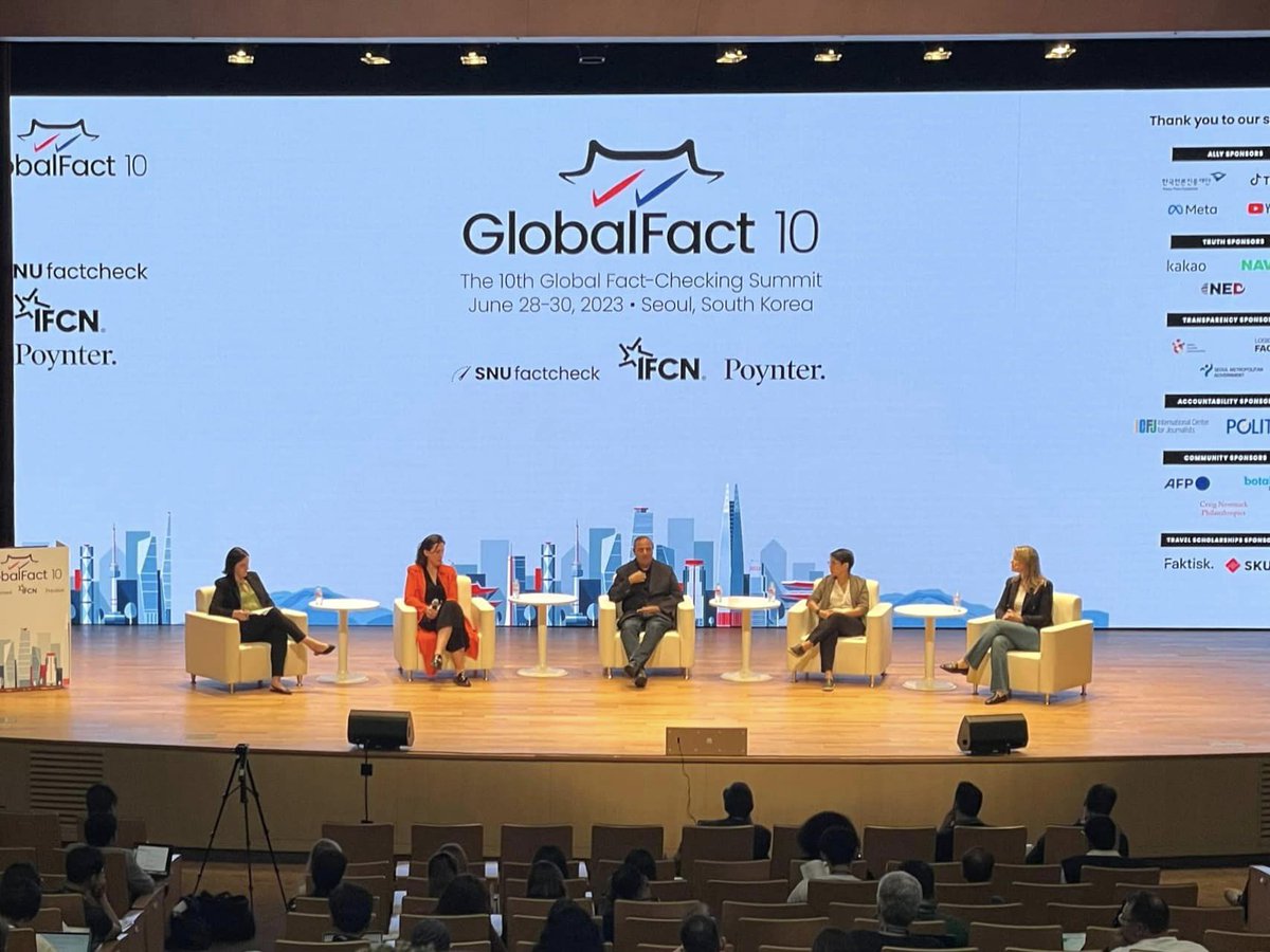 HKBUFactCheck's tweet photo. #GlobalFact10 was held from June 28 to June 30 in Seoul, South Korea. HKBU Fact Check joined the event, together with fact-checkers and researchers worldwide, who gathered to exchange ideas, share experience and review trends under the challenges of AI-driven misinformation. https://t.co/Y0eVhdrW6m