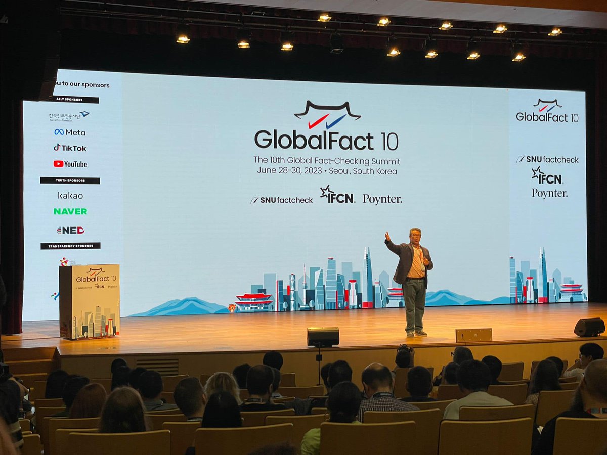 HKBUFactCheck's tweet photo. #GlobalFact10 was held from June 28 to June 30 in Seoul, South Korea. HKBU Fact Check joined the event, together with fact-checkers and researchers worldwide, who gathered to exchange ideas, share experience and review trends under the challenges of AI-driven misinformation. https://t.co/Y0eVhdrW6m