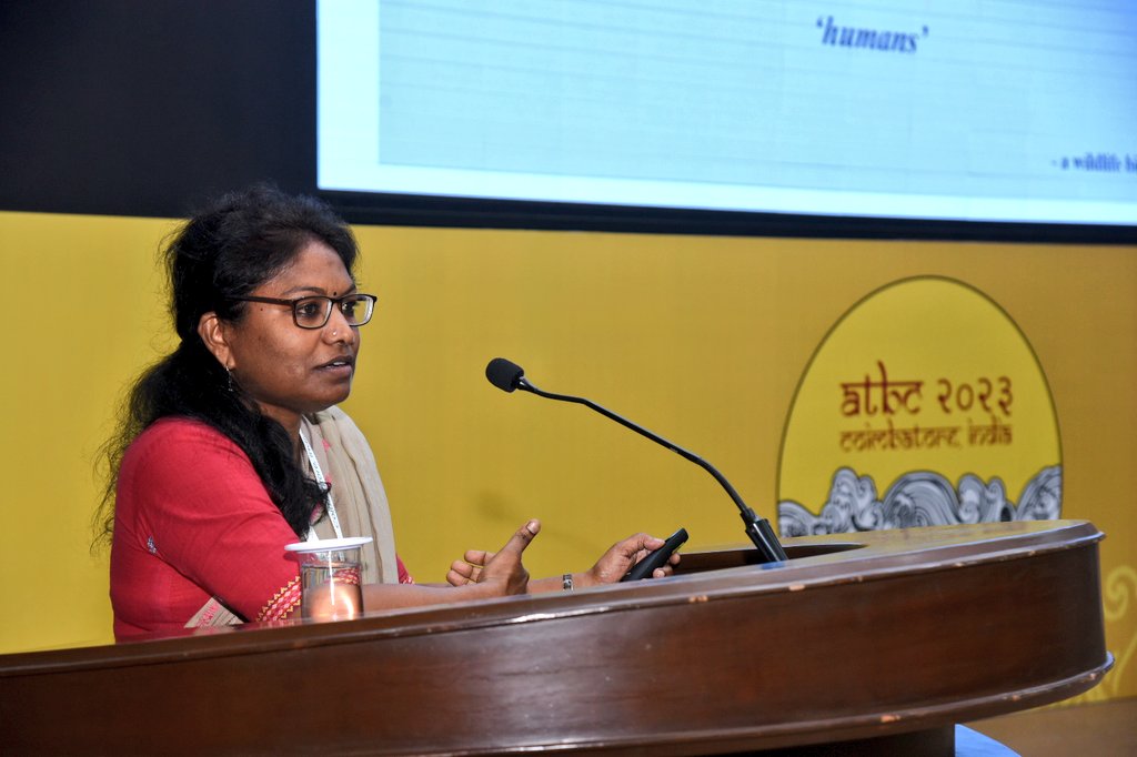 KCTOfficial's tweet photo. Interested in the human dimensions of #wildlifeconservation, Dr. Ambika Aiyadurai from Indian Institute of Technology Gandhinagar @iitgn, emphasised on inclusive model of #conservation by taking along #IndigenousPeoples to prevent underrepresentation of #marginalisedgroups. https://t.co/gB1wDKrfHY