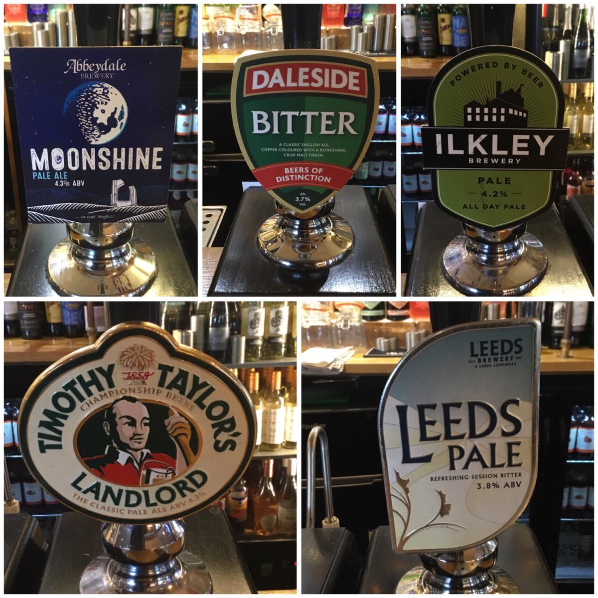 TheLordDarcy's tweet photo. Our Yorkshire lineup on the sticks today from @AbbeydaleBeers @DalesideBrewery @Ilkleybrewery @kirkstallbrew @TimothyTaylors  @LeedsCAMRA @HR_CAMRA https://t.co/rxBn2tSjsp