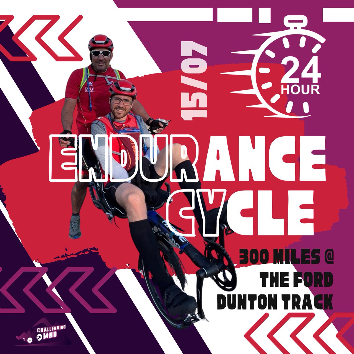 Challenging MND (@challengingmnd) on Twitter photo Big News! On the 15th of July, MND Warrior Alex Gibson and his super team will be carrying out a 24 hour endurance cycle on the Hase Pino tandem at the Ford Test Track. Thanks to <a href="/forduk/">Ford UK</a> for making it possible! Please support&donate ๐๐ผ๐๐ผ justgiving.com/page/cmnd1507
<a href="/RedSportswear/">RED Sportswear</a> Big News! On the 15th of July, MND Warrior Alex Gibson and his super team will be carrying out a 24 hour endurance cycle on the Hase Pino tandem at the Ford Test Track. Thanks to <a href="/forduk/">Ford UK</a> for making it possible! Please support&donate ๐๐ผ๐๐ผ justgiving.com/page/cmnd1507
<a href="/RedSportswear/">RED Sportswear</a>