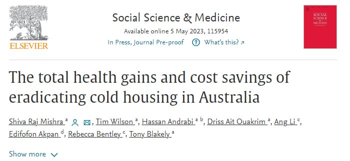 Shiva Raj Mishra, PhD (@shivarajmisra) on Twitter photo 📢New study in <a href="/socscimed/">Soc Sci & Medicine</a> estimates total health gains and cost savings of eradicating 'cold housing' in Australia. Findings showed that eliminating 'cold housing' would lead to substantial health gains, reductions in health inequalities, savings in health expenditure, and 📢New study in <a href="/socscimed/">Soc Sci & Medicine</a> estimates total health gains and cost savings of eradicating 'cold housing' in Australia. Findings showed that eliminating 'cold housing' would lead to substantial health gains, reductions in health inequalities, savings in health expenditure, and