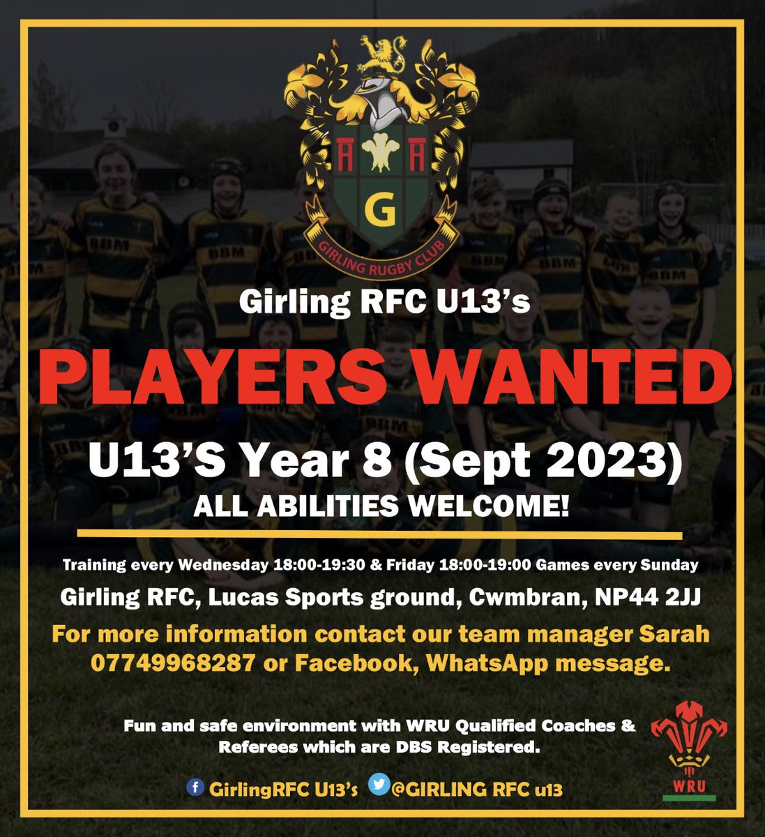 GrilingRFCu13's tweet photo. ‼️ PRE-season continues tonight 18:00-19:30 Girling RFC (Lucas sports ground). New players of all abilities welcome ‼️ https://t.co/hI168pypPu