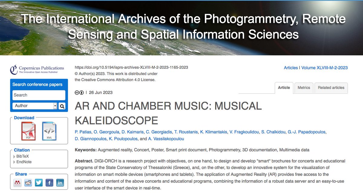 perslab_auth's tweet image. Excellent #Publication @cipa2023 

AR AND CHAMBER MUSIC: MUSICAL KALEIDOSCOPE 

👉isprs-archives.copernicus.org/articles/XLVII… 

@DigiOrch @perslab_auth 
#AR #AugmentedData #Concert #Poster #Smartprint   #Photogrammetry #culture #3D #Multimedia #Chamber #Music #Orchestra