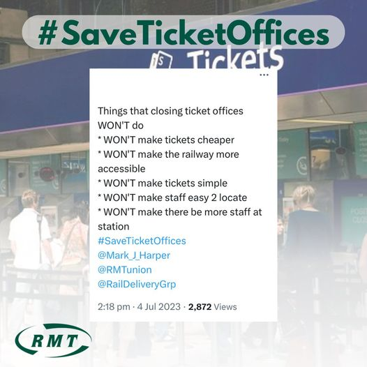 tynewrc's tweet photo. via @RMTunion  #SaveTicketOffices https://t.co/fmz5FpcNEU
