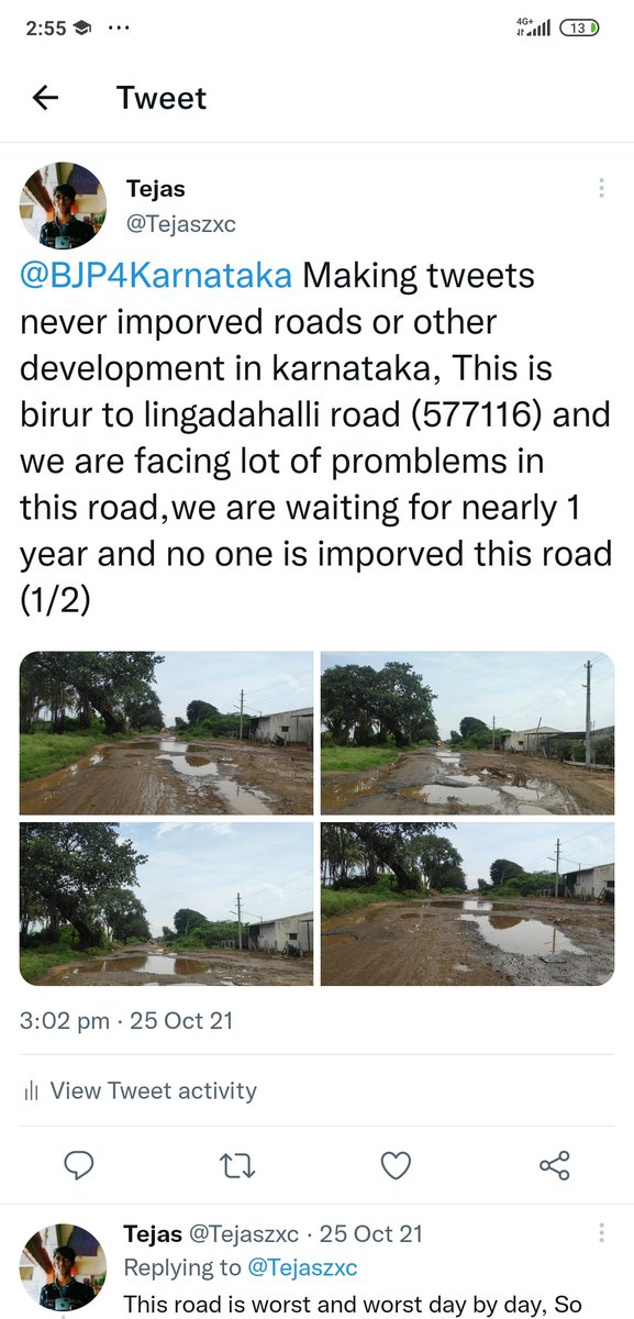 Tejaszxc's tweet photo. @BJP4Karnataka So, according to you 99% are these kind of roads in Karnataka 

stop fooling peoples of Karnataka, we are not stupids !! https://t.co/bK7SFsMgFQ