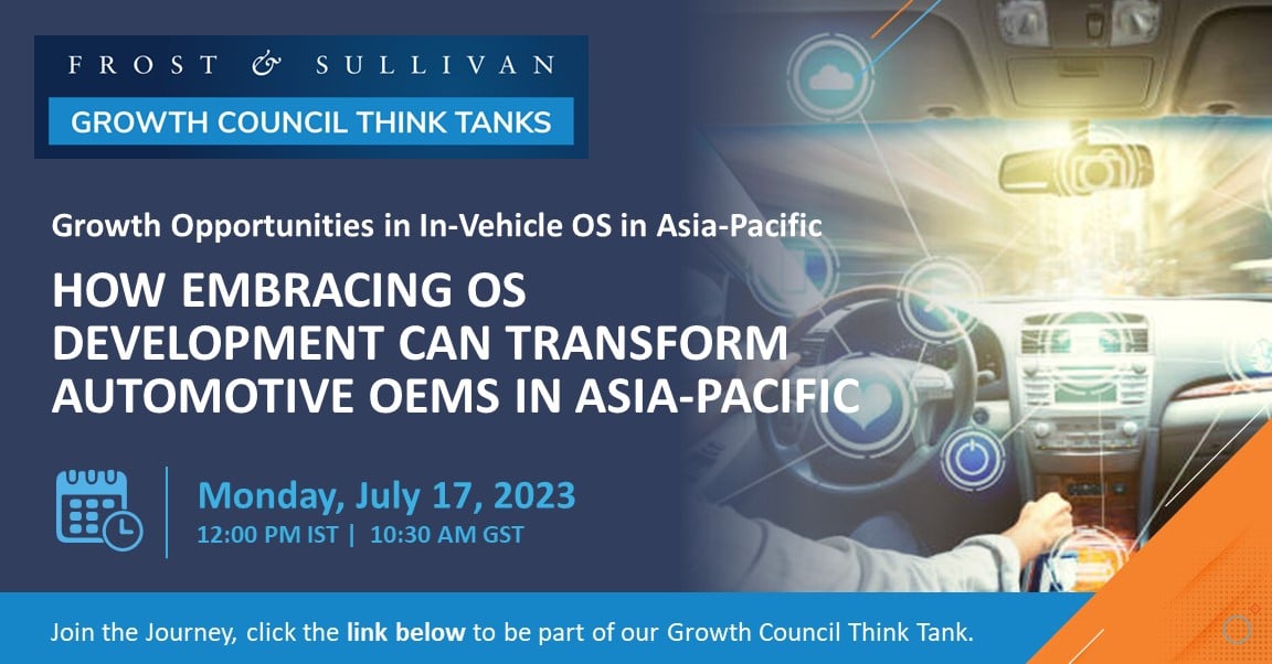 FrostSullivanIN's tweet image. How embracing #OSdevelopment can transform #automotiveOEMs in #AsiaPacific?
Join our #ThinkTank to effectively navigate the realm of in-vehicle OS.
Our industry experts will reveal exclusive opportunities for you.
Click here: hubs.la/Q01Wdz3p0