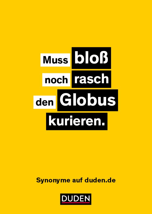 Dudenverlag's tweet photo. #AnderesWortFür
Drei Beispiele aus der preisgekrönten Duden-Synonyme-Kampagne der Kreativagentur @thjnkag. Erkennt ihr die Lieder? https://t.co/aFzuMSVFNT